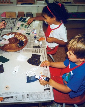 A child creating a master piece