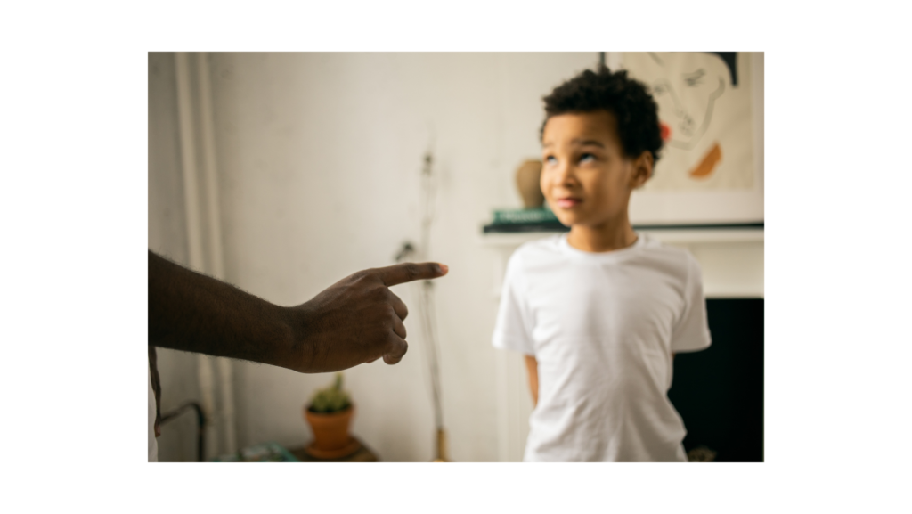 Parent telling a child off